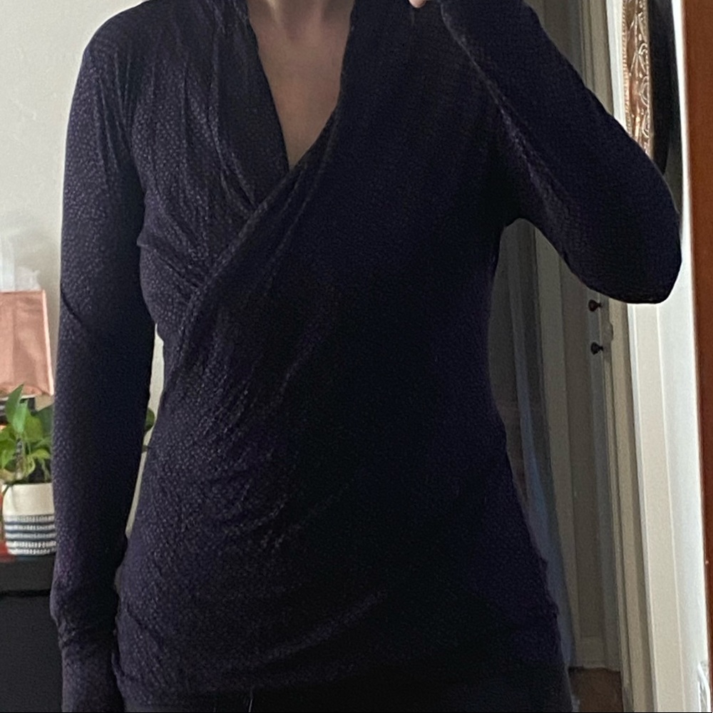 PURPLE + BLACK BANANA REPUBLIC TOP